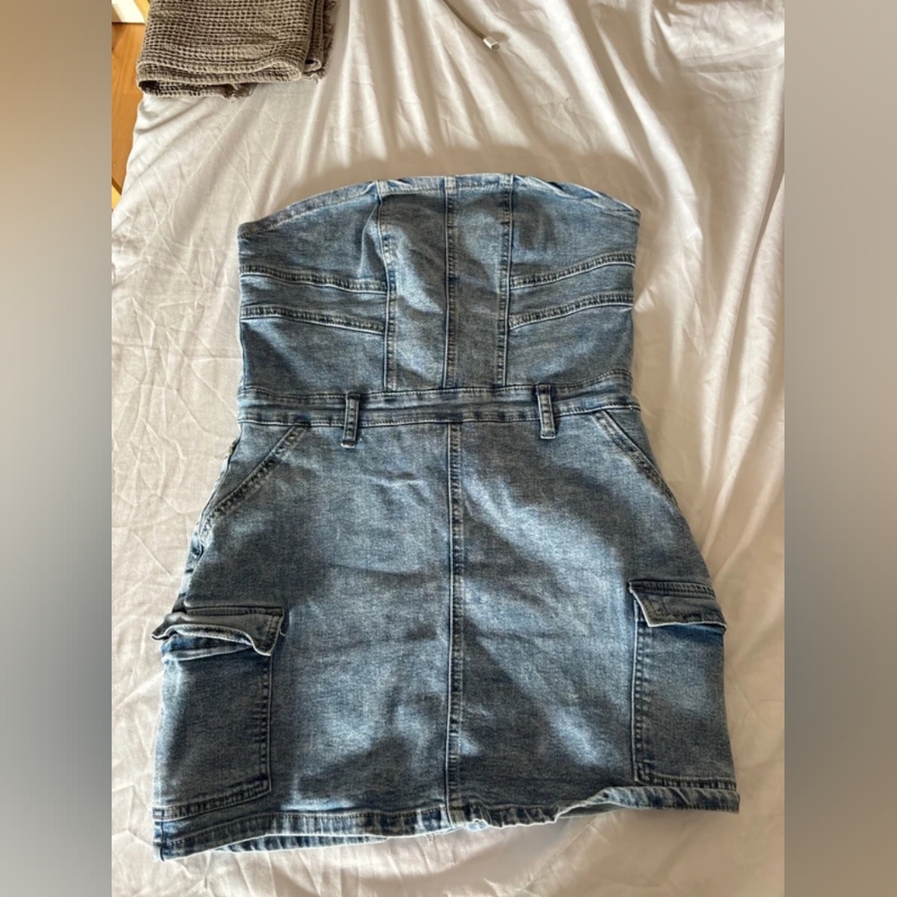 SHEIN Light Blue Denim Dress